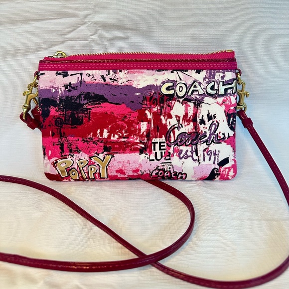 Coach Poppy Graffiti Crossbody Clutch - Picture 2 of 3